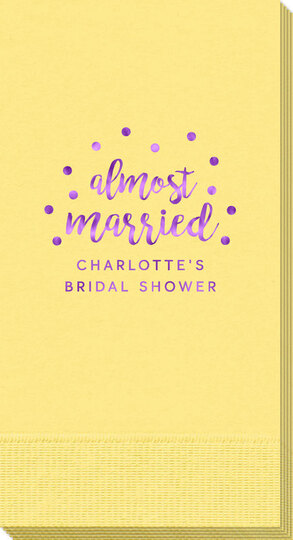 Confetti Dots Almost Married Guest Towels